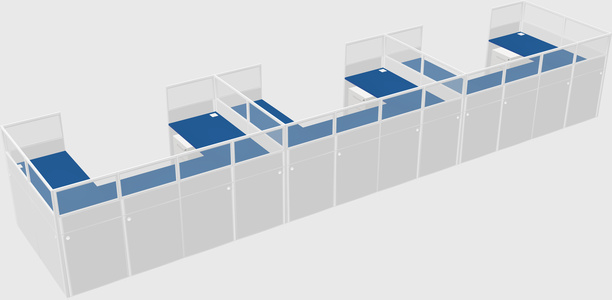 U-shaped cubicle