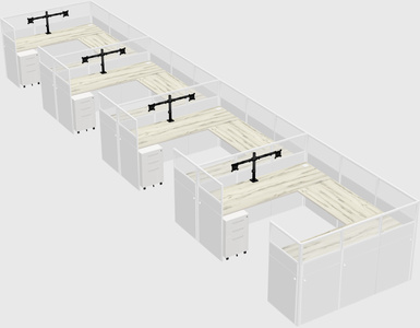 U-shaped cubicle