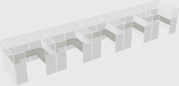 U-shaped cubicle