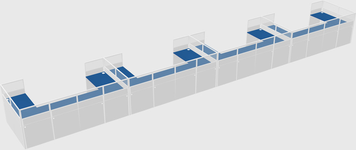 U-shaped cubicle