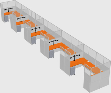 U-shaped cubicle