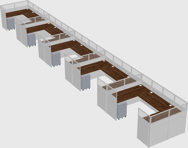 U-shaped cubicle