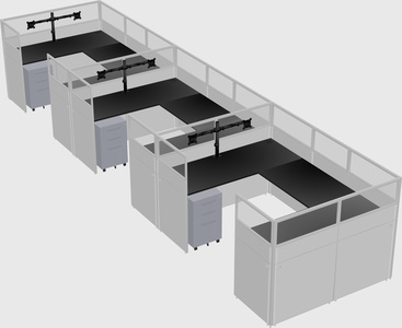 U-shaped cubicle