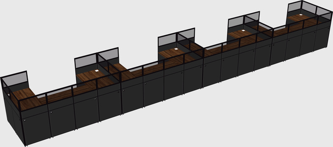 U-shaped cubicle