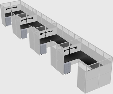 U-shaped cubicle
