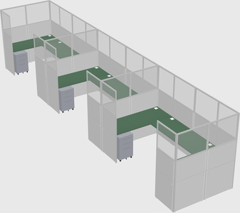 U-shaped cubicle