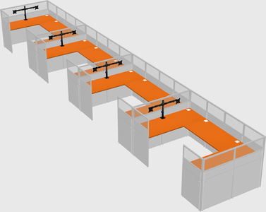 U-shaped cubicle