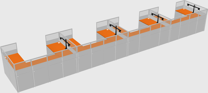 U-shaped cubicle