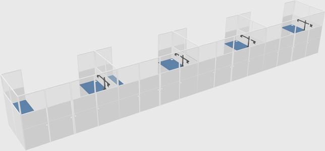 U-shaped cubicle
