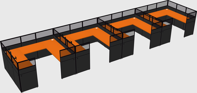 U-shaped cubicle