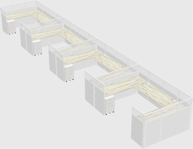 U-shaped cubicle