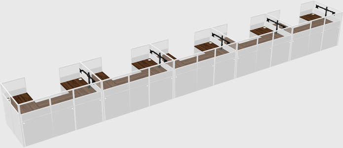 U-shaped cubicle