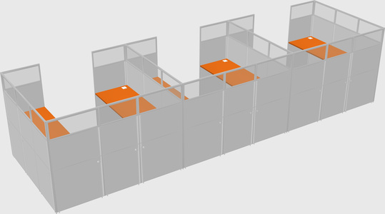 U-shaped cubicle