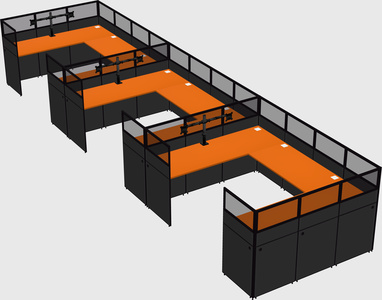 U-shaped cubicle