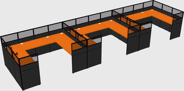 U-shaped cubicle