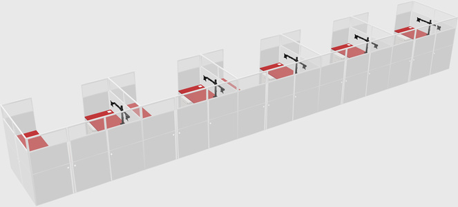 U-shaped cubicle
