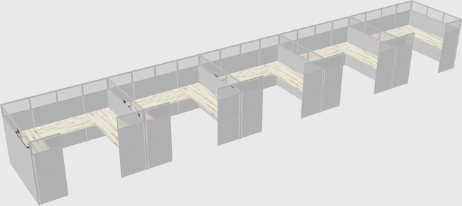 U-shaped cubicle