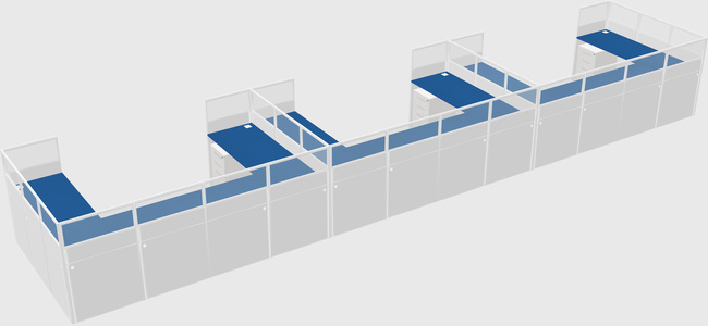 U-shaped cubicle