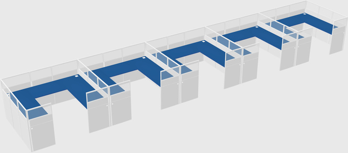 U-shaped cubicle