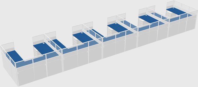 U-shaped cubicle