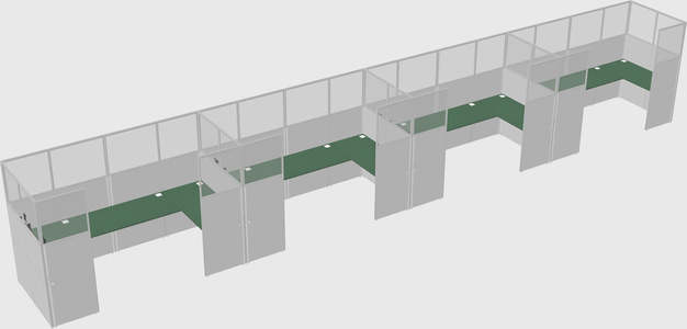 U-shaped cubicle