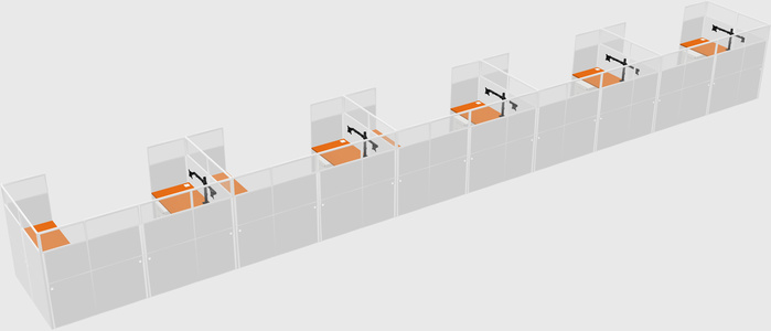 U-shaped cubicle