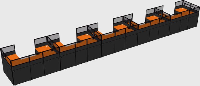 U-shaped cubicle