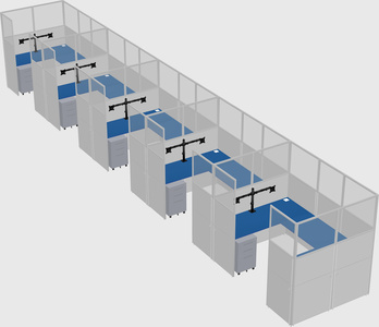 U-shaped cubicle