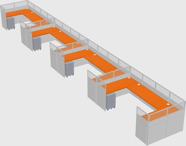 U-shaped cubicle