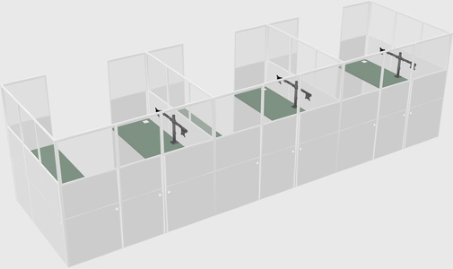 U-shaped cubicle