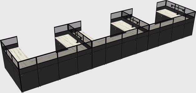 U-shaped cubicle