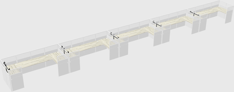 U-shaped cubicle