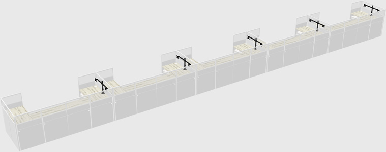 U-shaped cubicle