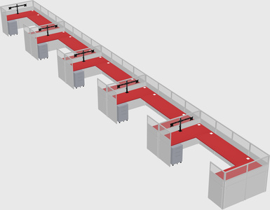 U-shaped cubicle