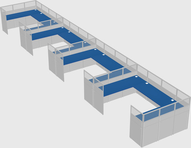 U-shaped cubicle