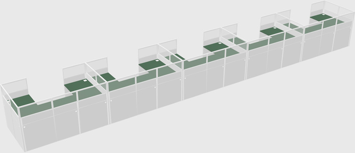 U-shaped cubicle