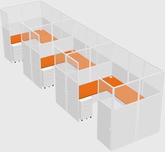 U-shaped cubicle