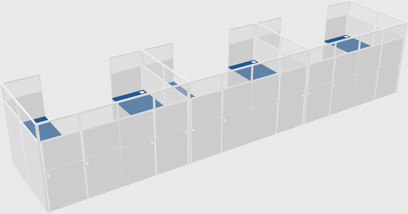 U-shaped cubicle