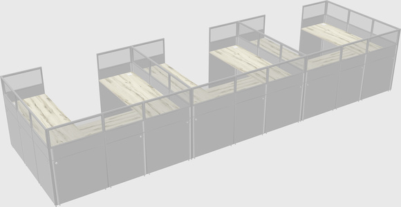 U-shaped cubicle
