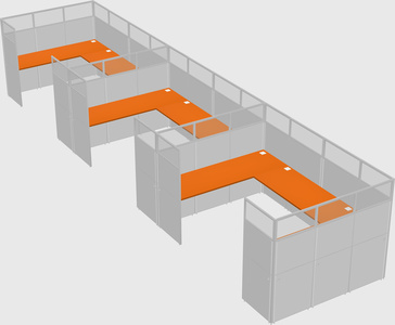U-shaped cubicle