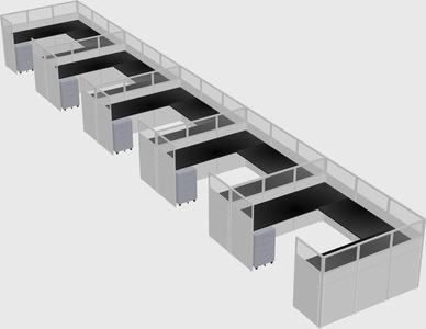 U-shaped cubicle