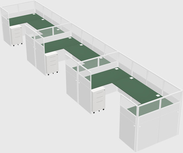 U-shaped cubicle