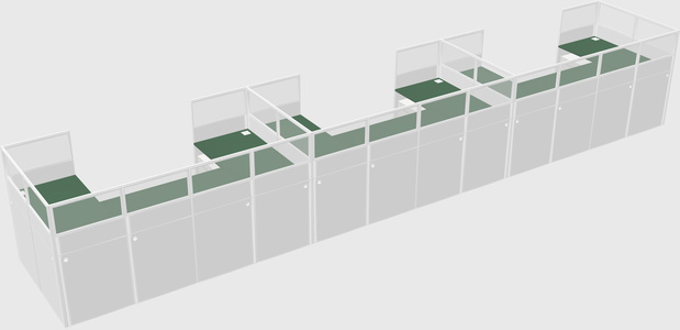 U-shaped cubicle