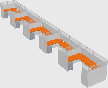 U-shaped cubicle