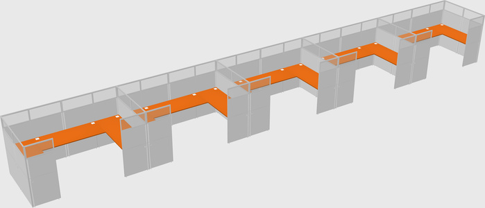 U-shaped cubicle