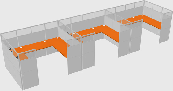 U-shaped cubicle