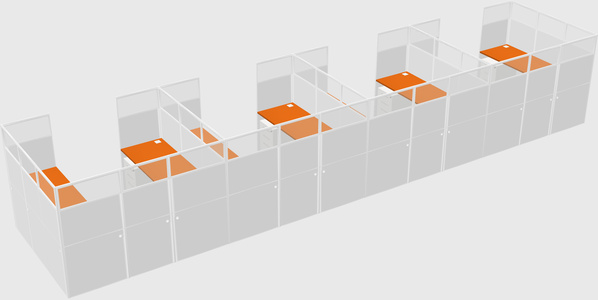 U-shaped cubicle