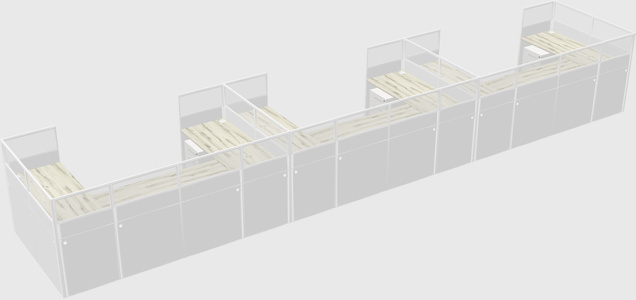 Cabine en u