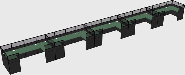 U-shaped cubicle