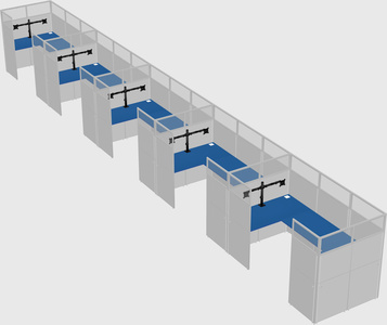 U-shaped cubicle